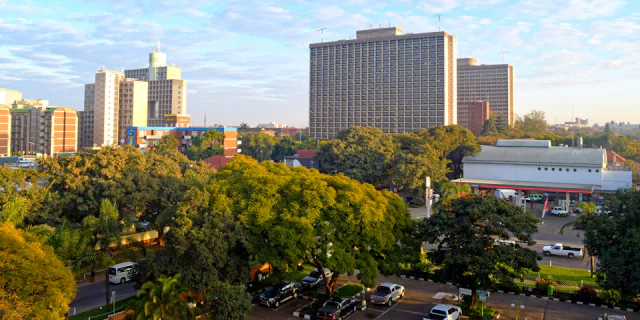 Harare's city skyline and urban landscape in daylight.